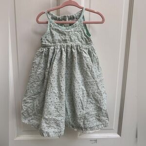 Shabby Chic 2T Girls Blue/Green Color Sleeveless Eyelet Dress